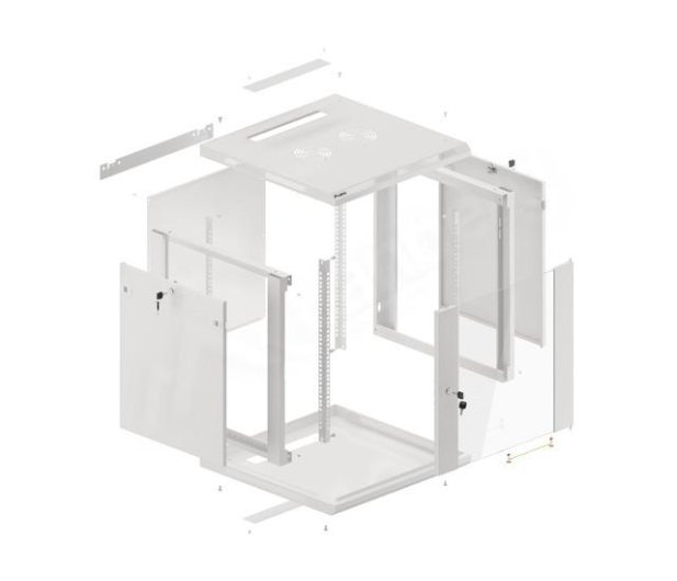 Lanberg Wisząca 19" 12U 600x600mm jednosekcyjna (szara) - 455394 - zdjęcie 5
